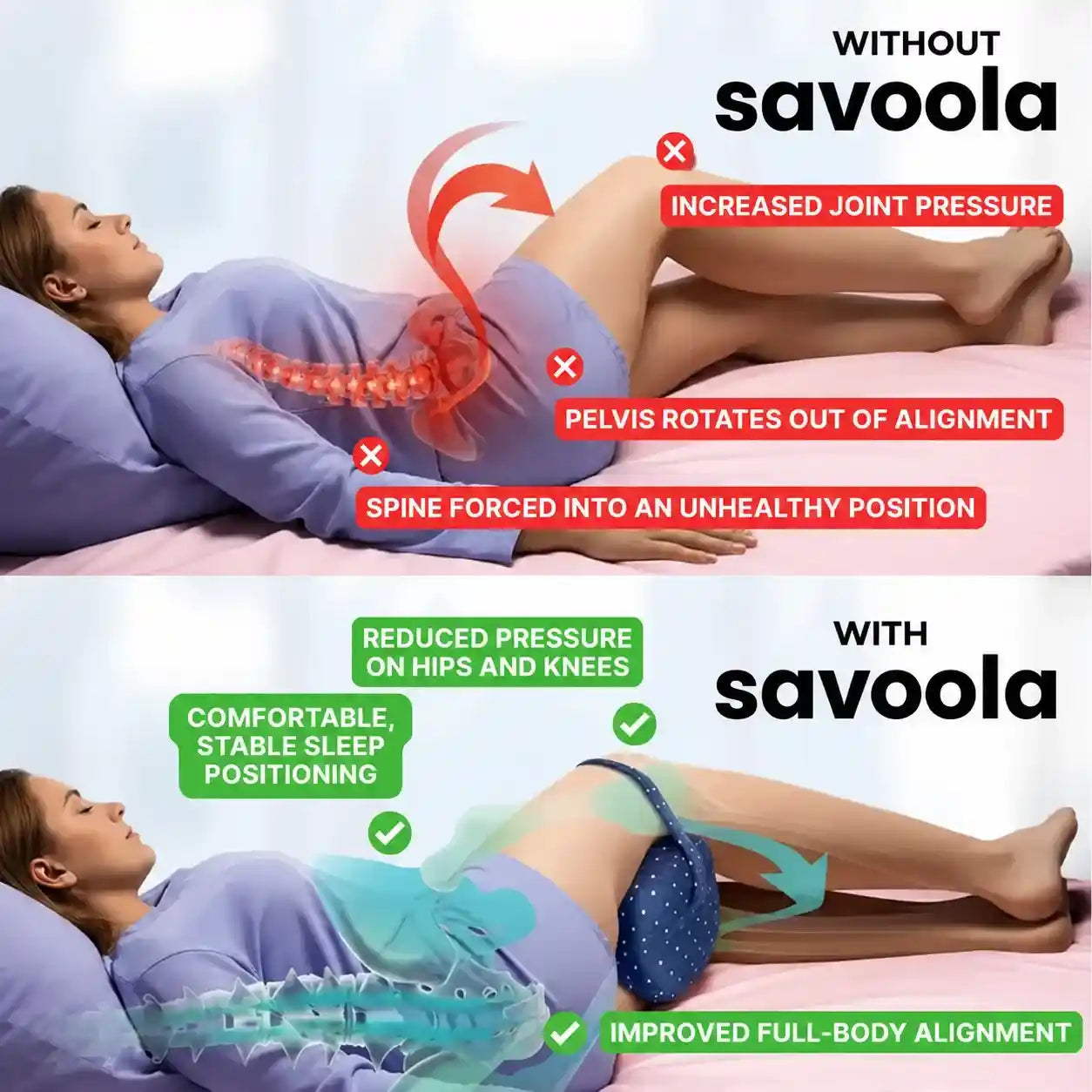 Contoured Knee Support Pillow